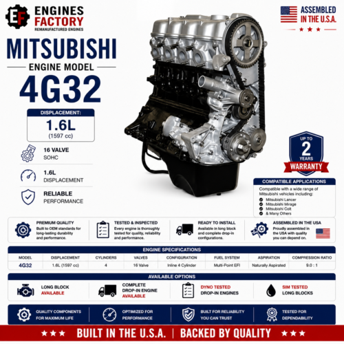 Mitsubishi 4G32 Diesel Engine Long Block